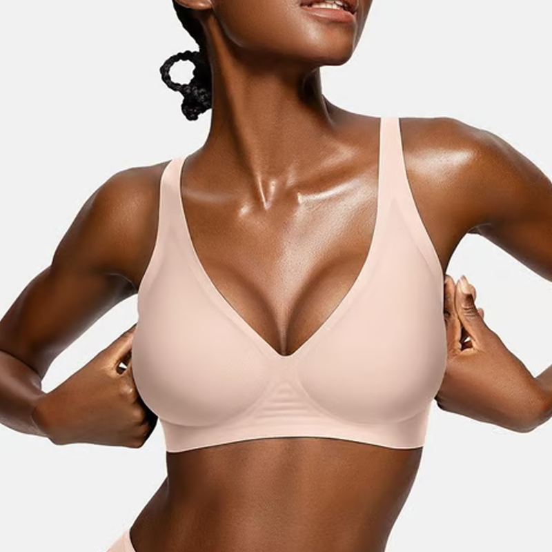 🍃 Vente chaude d'été 50% de réduction ⏰ Deep V Plunge Push-up sans fil sans couture Jelly Bra
