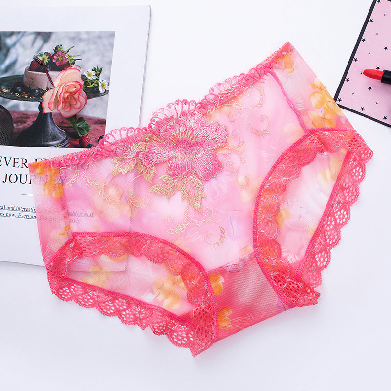 Culotte en Coton Antibactérien avec Broderie en Dentelle