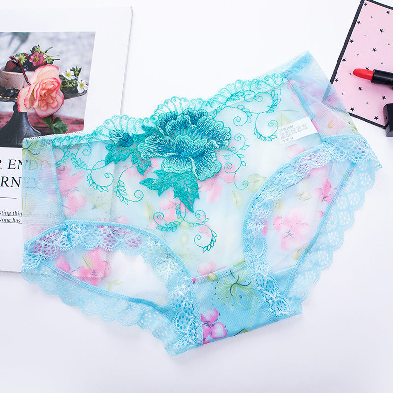 Culotte en Coton Antibactérien avec Broderie en Dentelle