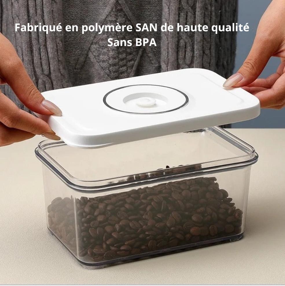 Ensemble de 3 contenants sous vide (S, M, L) en polymère SAN de haute qualité, sans BPA