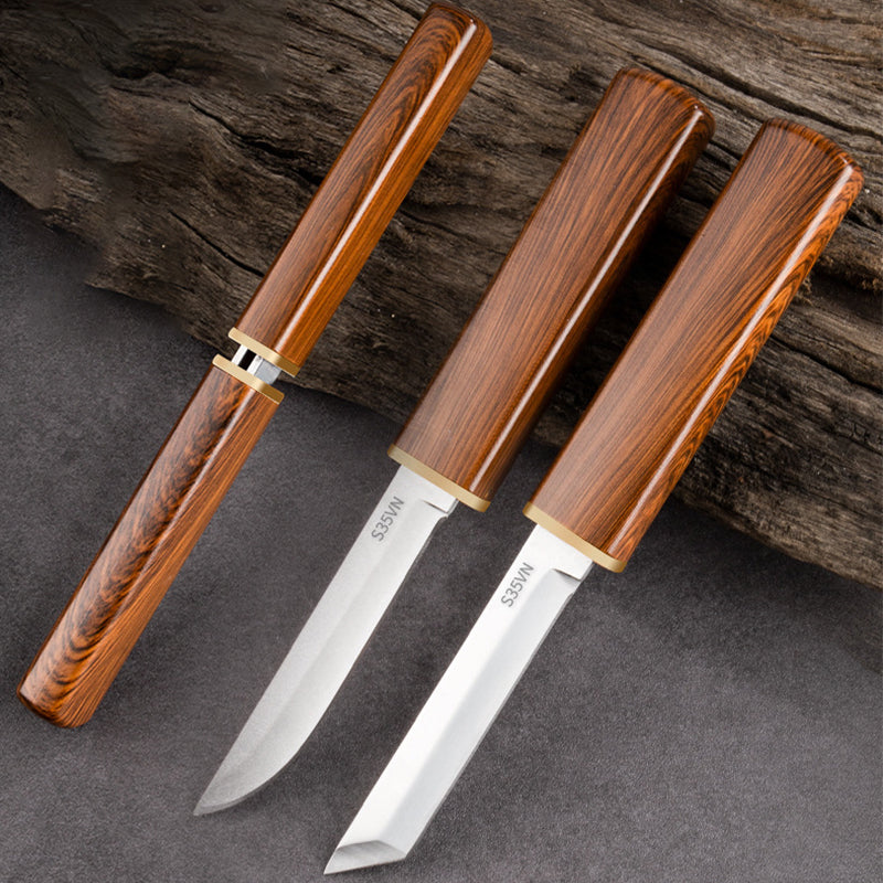 Ensemble de Couteaux Doubles 2 en 1 avec Manche en Bois