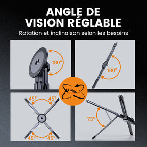 Support Magnétique Multifonction 3-en-1 pour Téléphone, Tablette et Ordinateur Portable