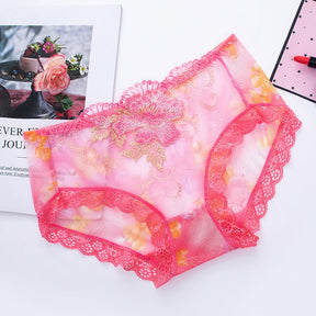 Culotte en Coton Antibactérien avec Broderie en Dentelle