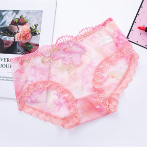 Culotte en Coton Antibactérien avec Broderie en Dentelle