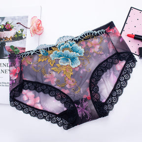 Culotte en Coton Antibactérien avec Broderie en Dentelle