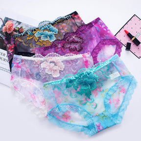 Culotte en Coton Antibactérien avec Broderie en Dentelle